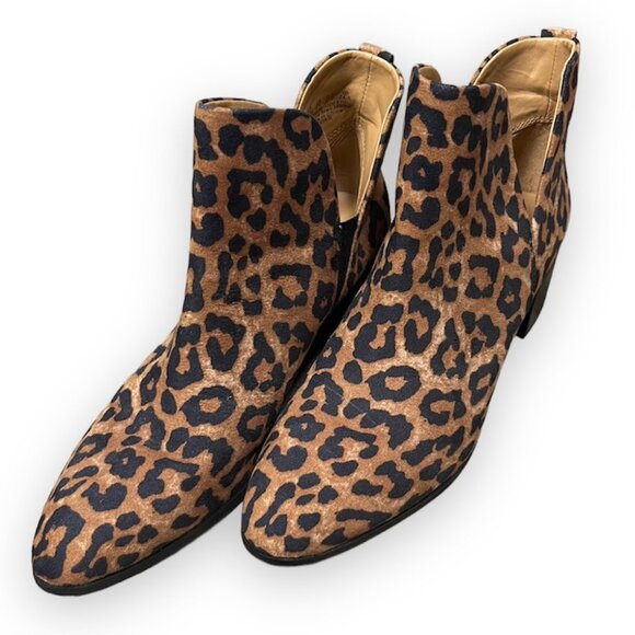 Franco Sarto ROAR Stack Block Heel Slide On Shoes Leopard Women’s Size 7.5 - Picture 1 of 10